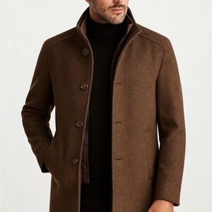 Men’s long wool blend jacket